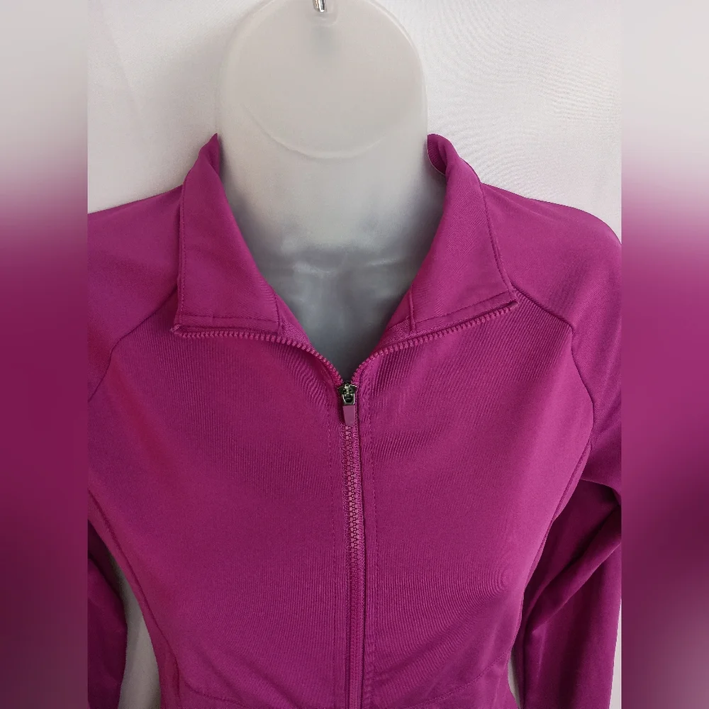 ASICS Stretchy‎ Sporty S Activewear Casual Dopamine Purple Zip Up Jacket (#668)